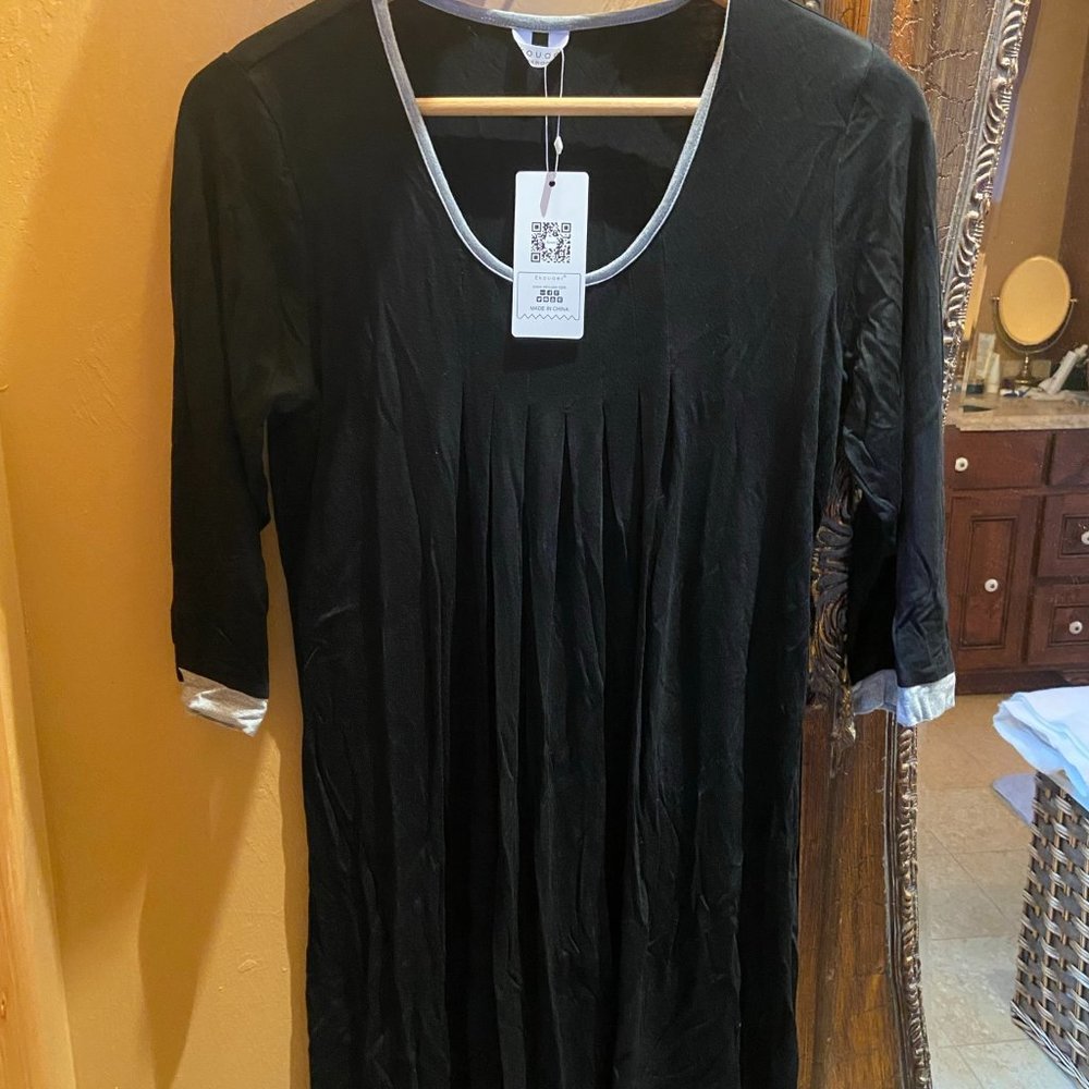 Ekouaer Nightgown for Women - Black - Size M